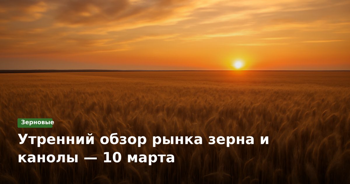 Утренний обзор рынка зерна и канолы — 10 марта