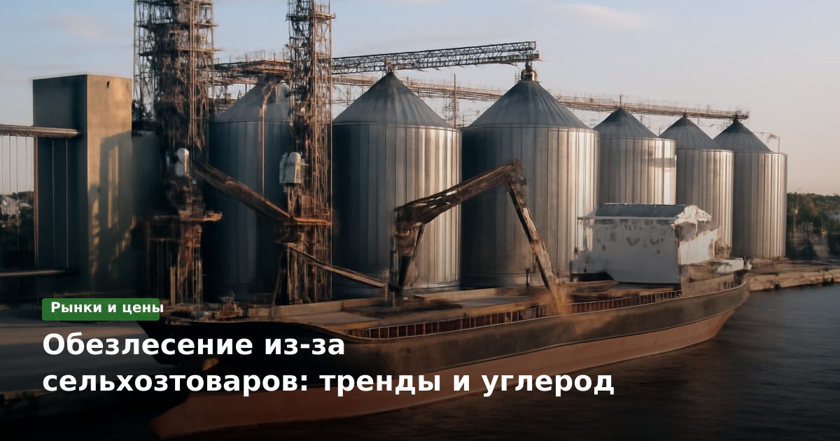 Обезлесение из‑за сельхозтоваров: тренды и углерод